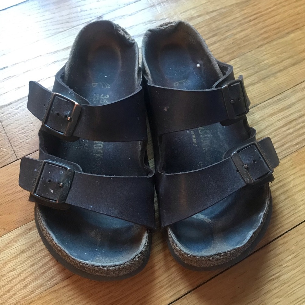 Birkenstock Arizona Classic Brown Leather Slide Cork Sandals